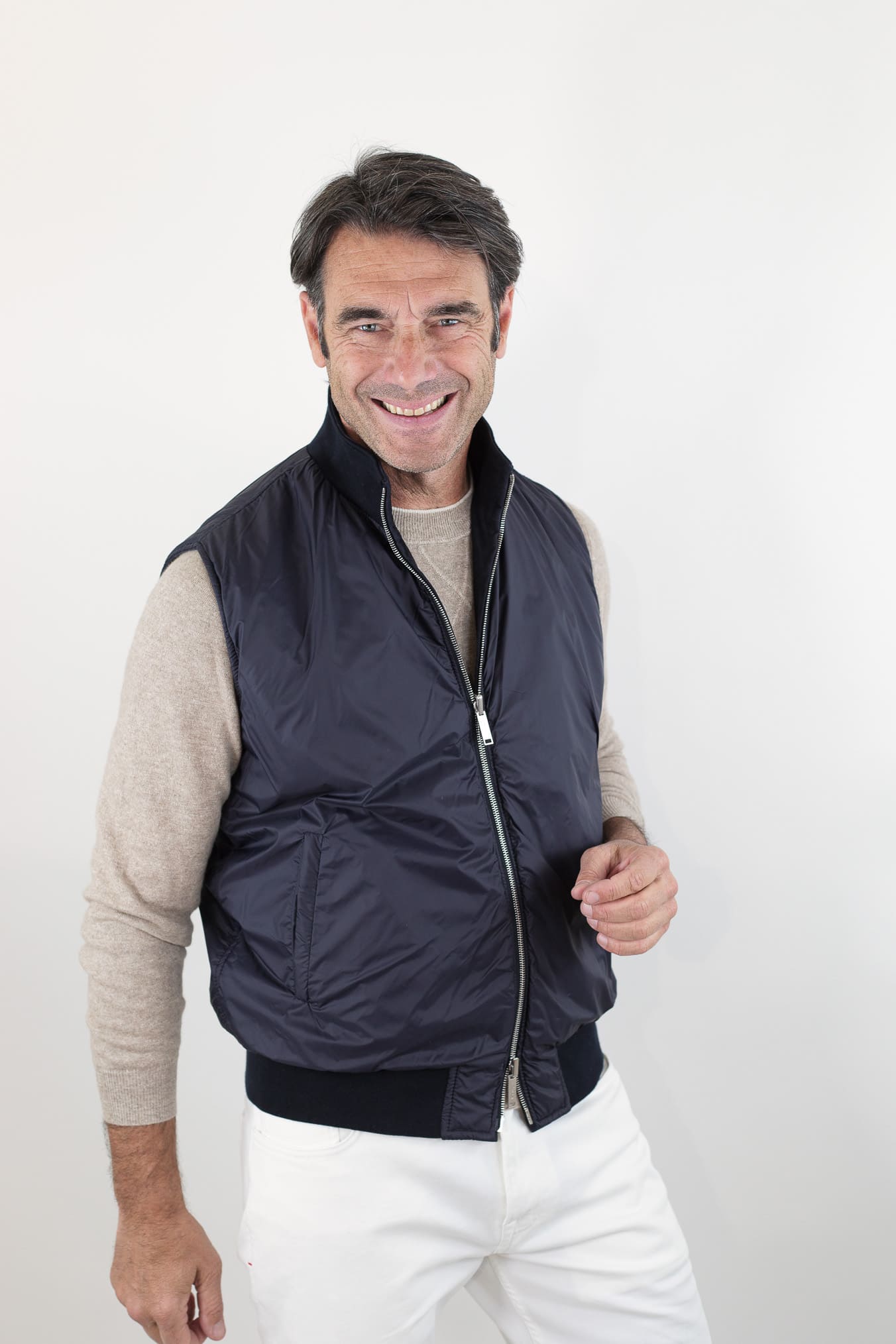 VOLFAGLI Gilet Reversibile Suede Blu Nylon Blu