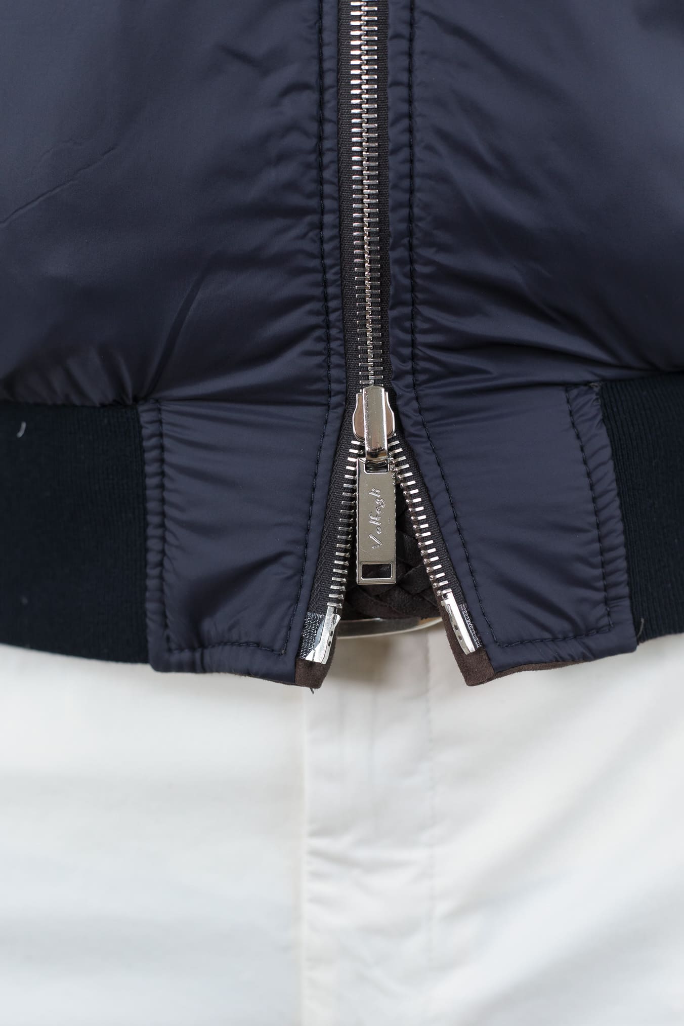 VOLFAGLI Gilet Reversibile Suede Marrone Nylon Blu