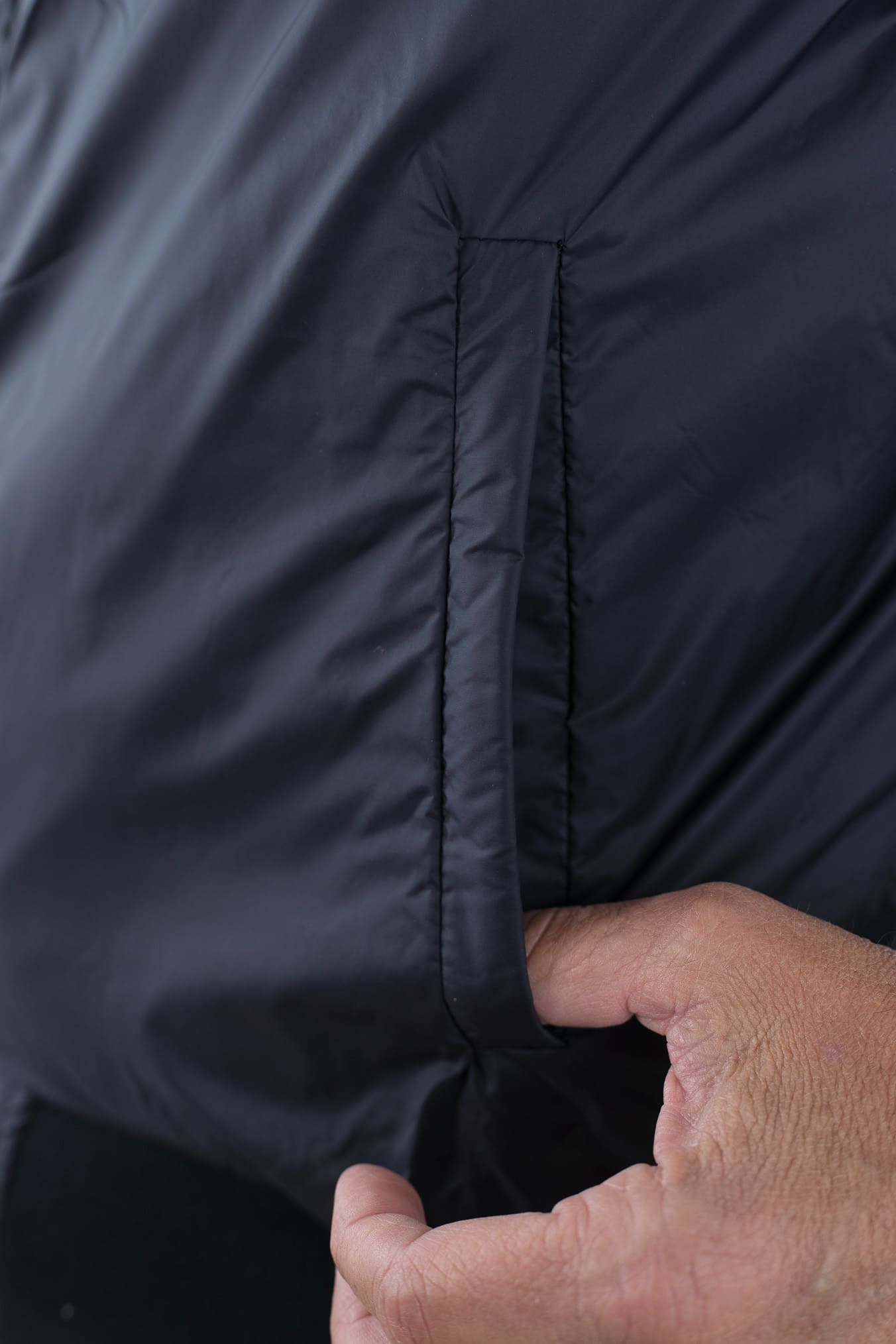 VOLFAGLI Gilet Reversibile Suede Marrone Nylon Blu