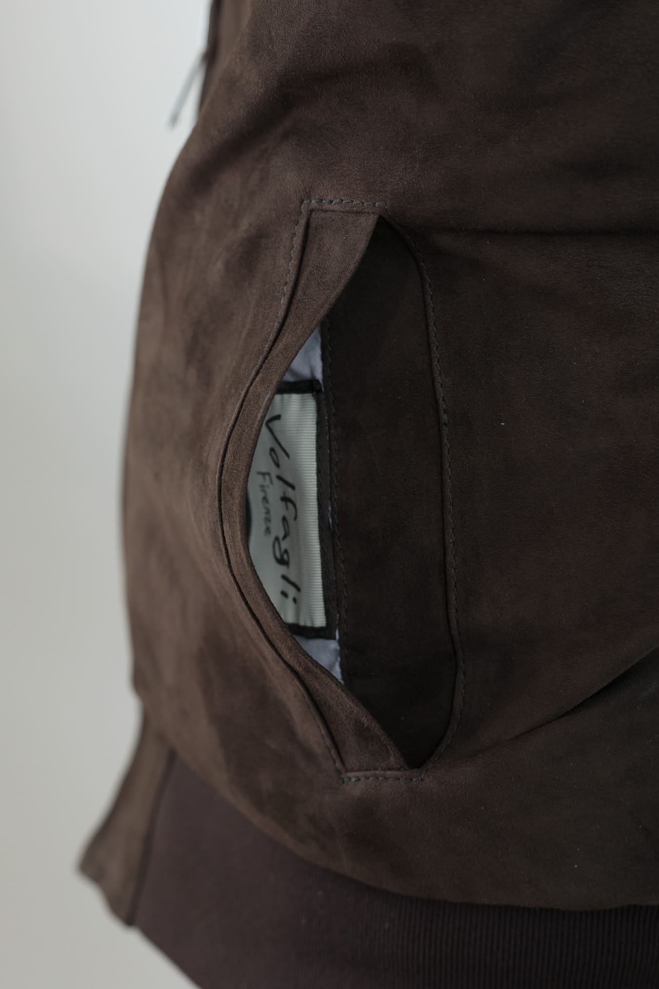 VOLFAGLI Gilet Reversibile Suede Marrone Nylon Blu