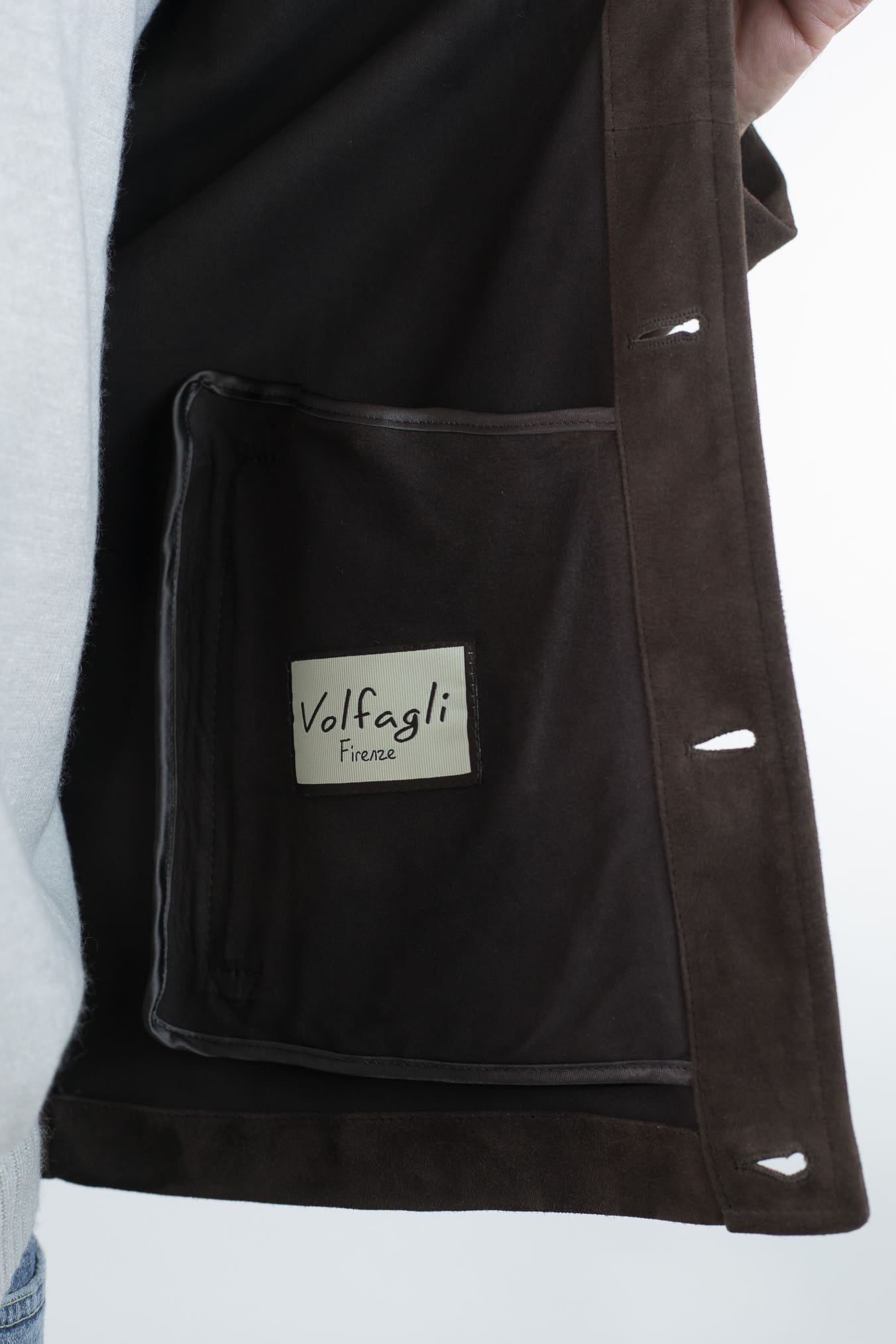 VOLFAGLI Camicia Suede Testa di Moro