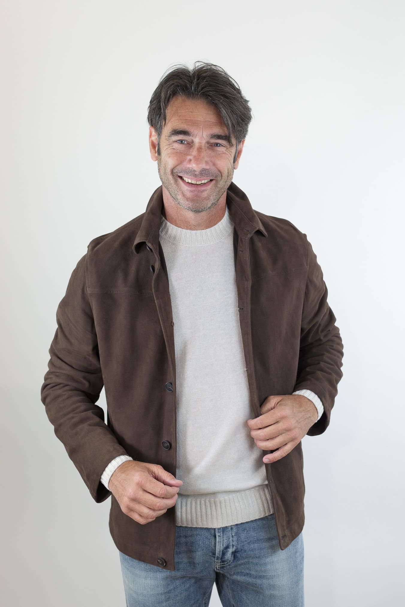 VOLFAGLI Camicia Suede Testa di Moro