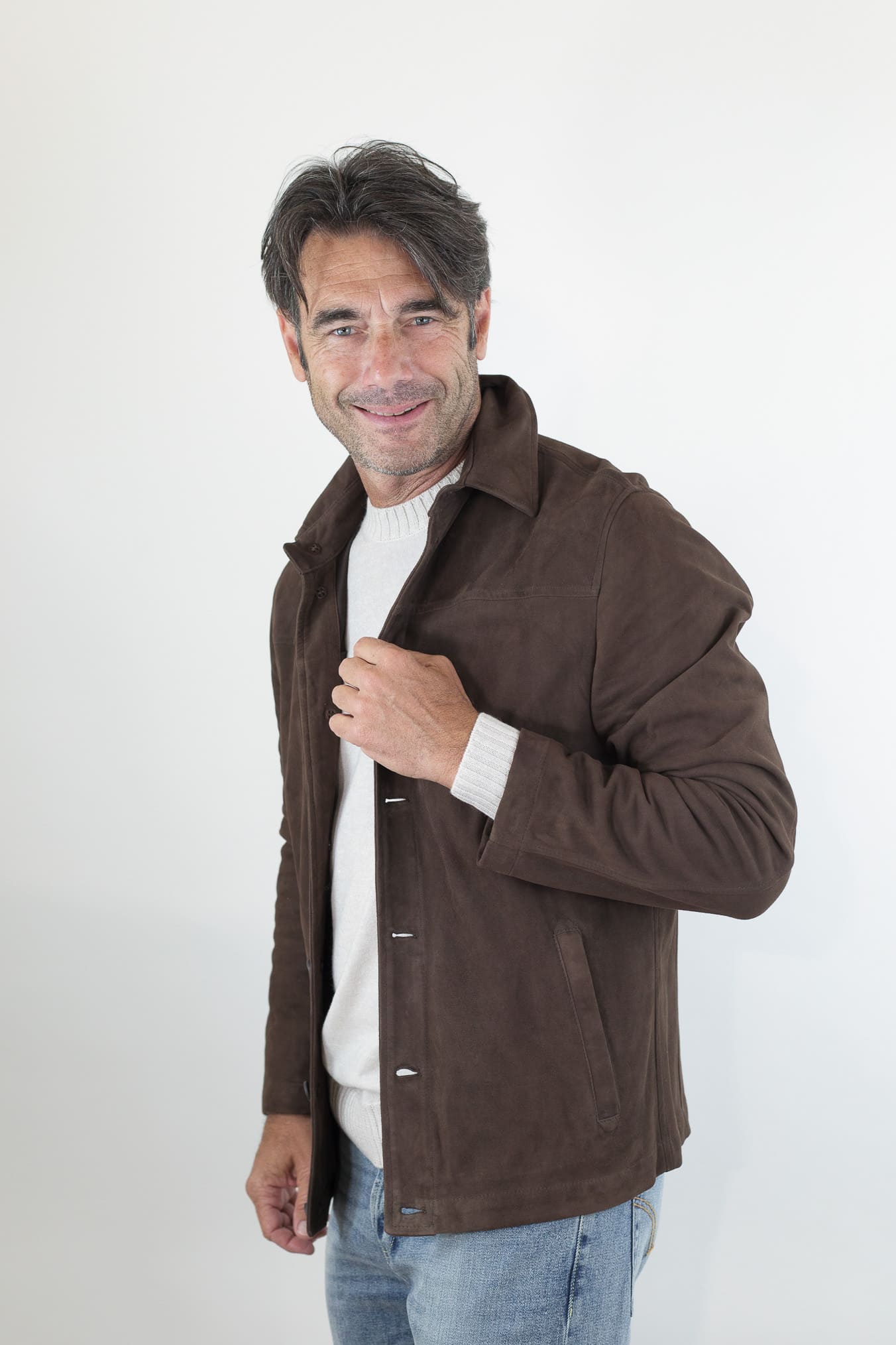 VOLFAGLI Camicia Suede Testa di Moro