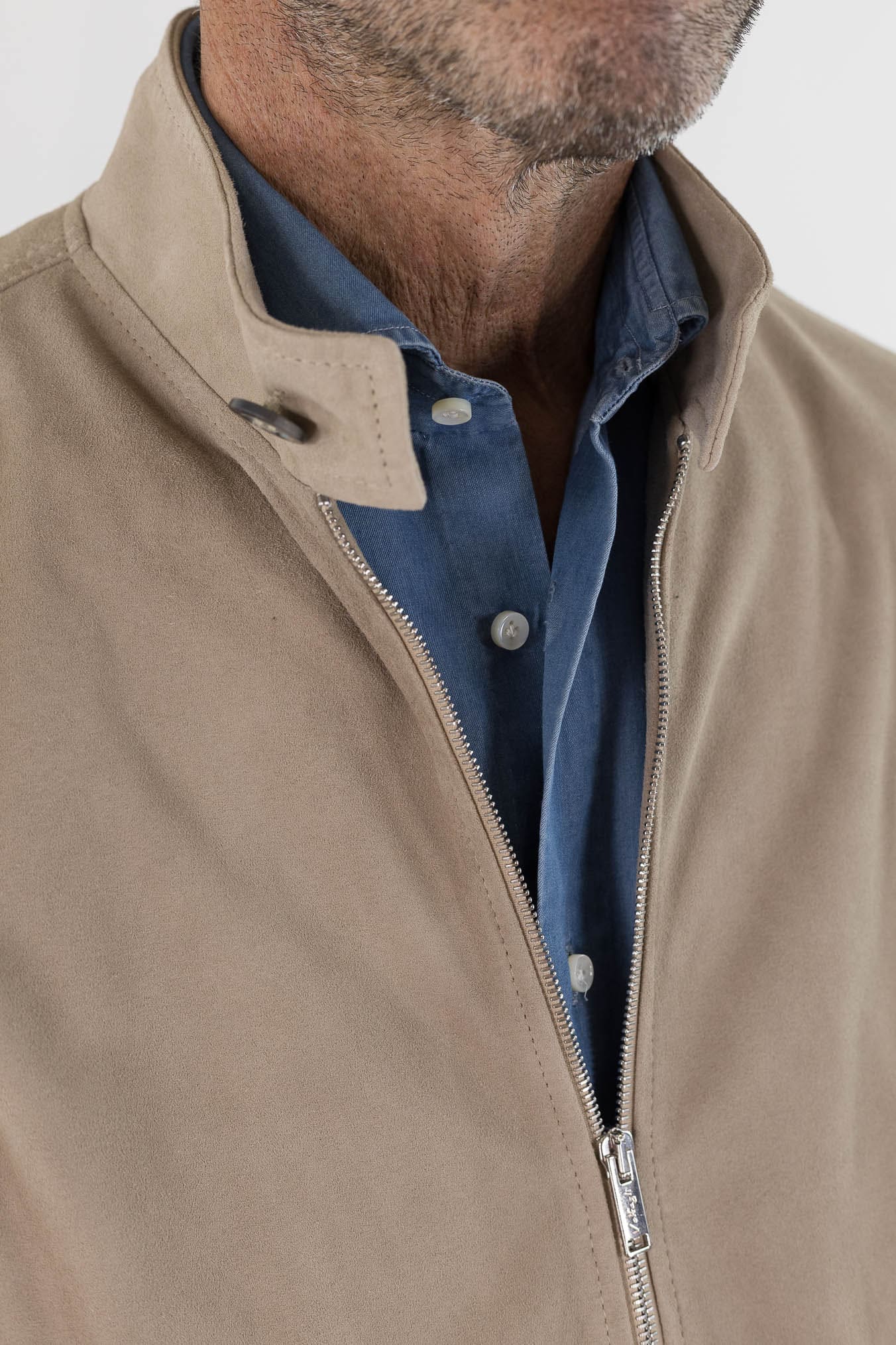 VOLFAGLI Giubbino Camoscio Nappato Beige