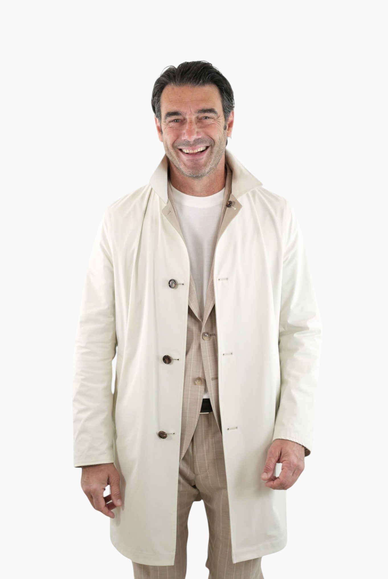 Soprabito Reversibile Impermeabile "Ben" Bicolore Beige/Bianco KIRED