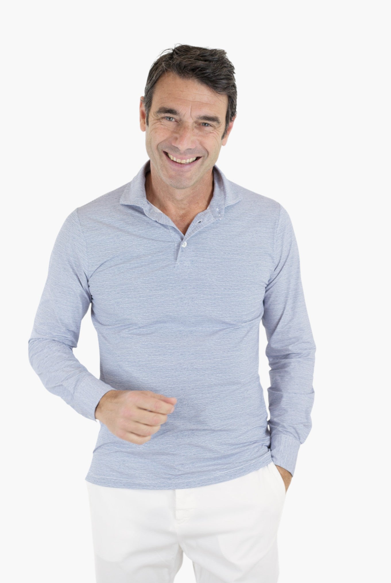 Polo Active ML Bluette Righine Orizzontali FFF