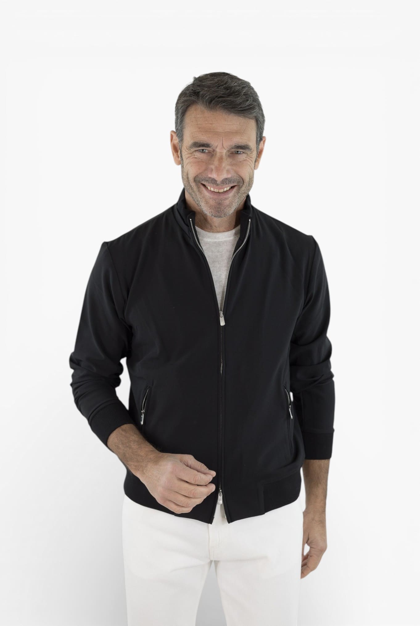 PESCAROLO Giubbino "Icon" Jersey Lana Nero