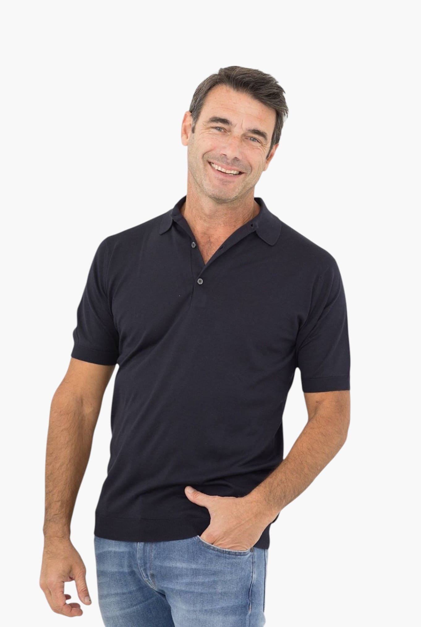 Polo "Adrian" Cotone Sea Island Blu Navy JOHN SMEDLEY