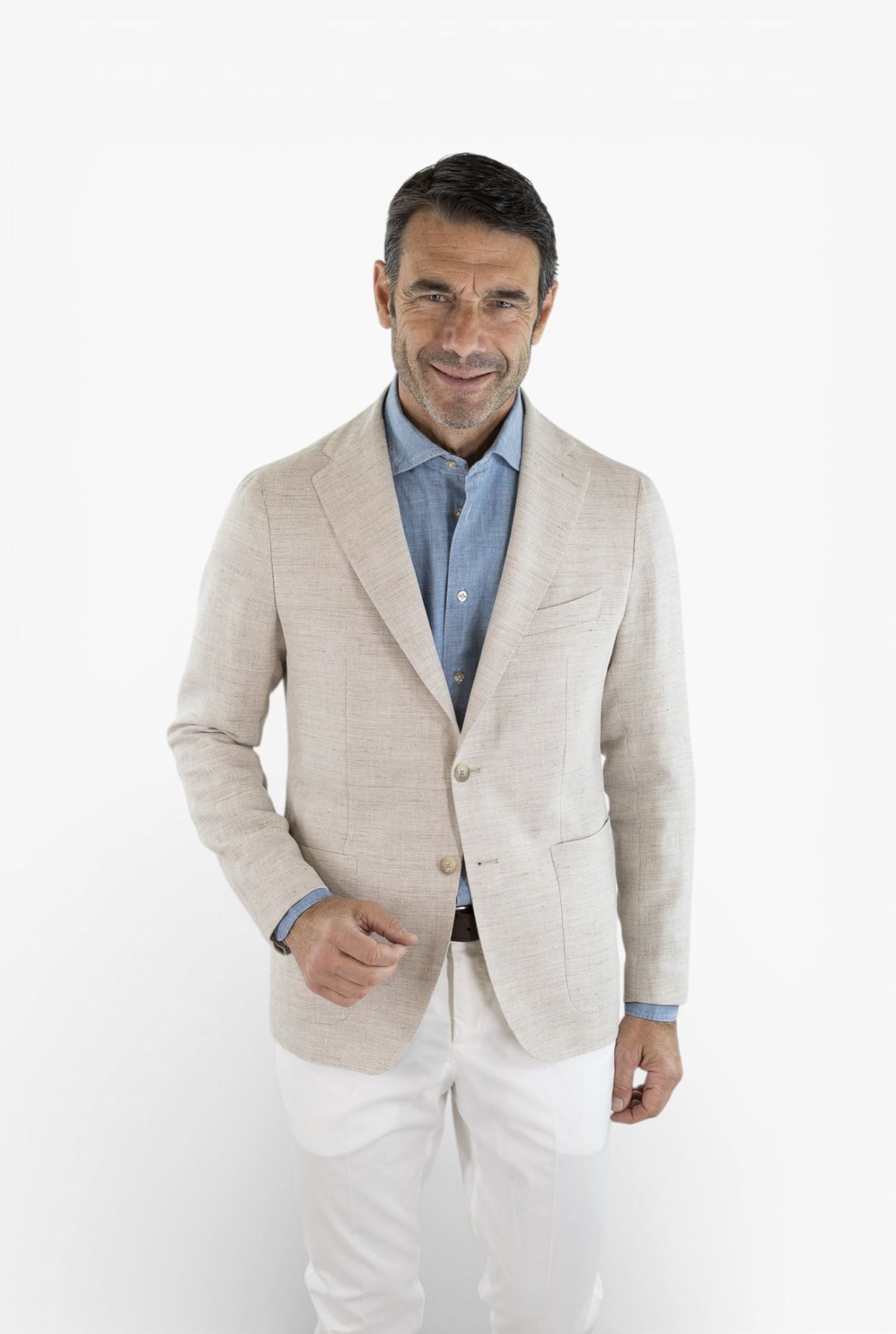 TAGLIATORE Giacca Spigata Lino Lana Beige