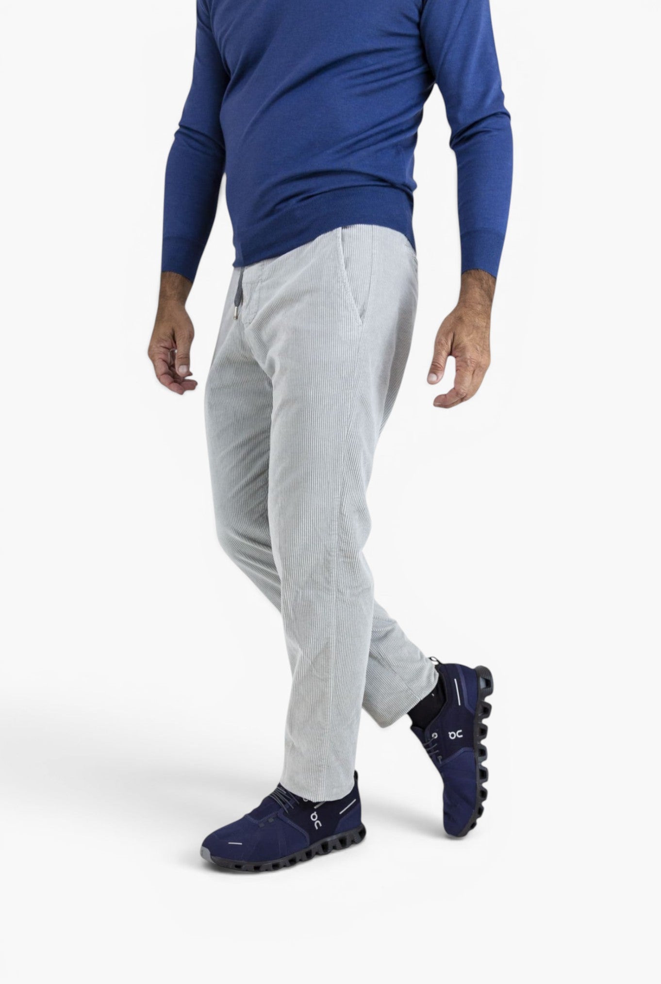 Pantaloni Velluto Coulisse Removibile Grigio