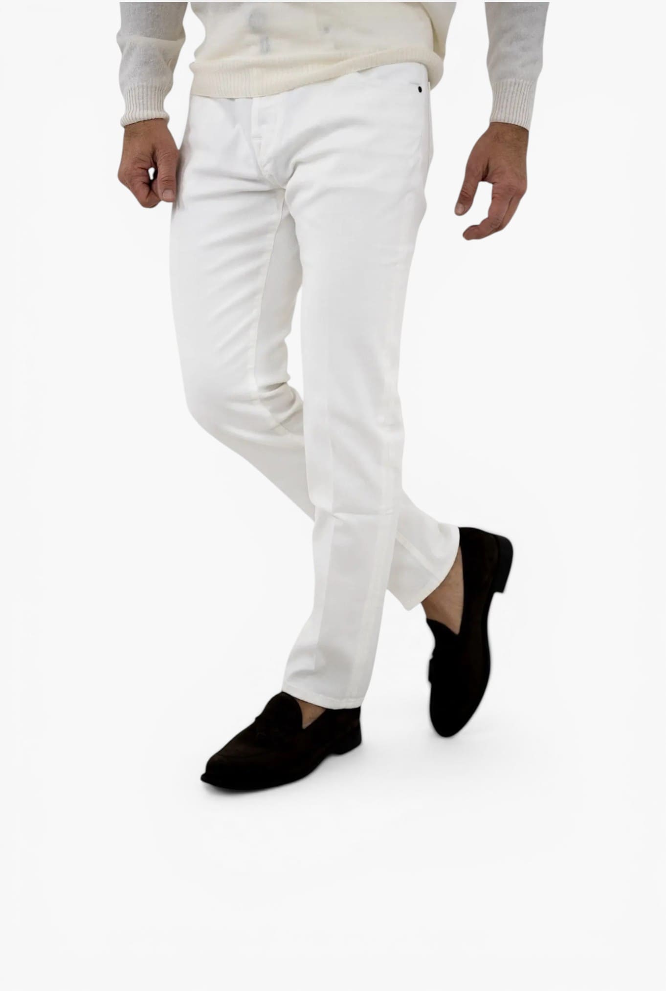 Pantaloni "Scott" Cropped Carrot Fit Bianco LIMITED EDITIONS - Guarino Store