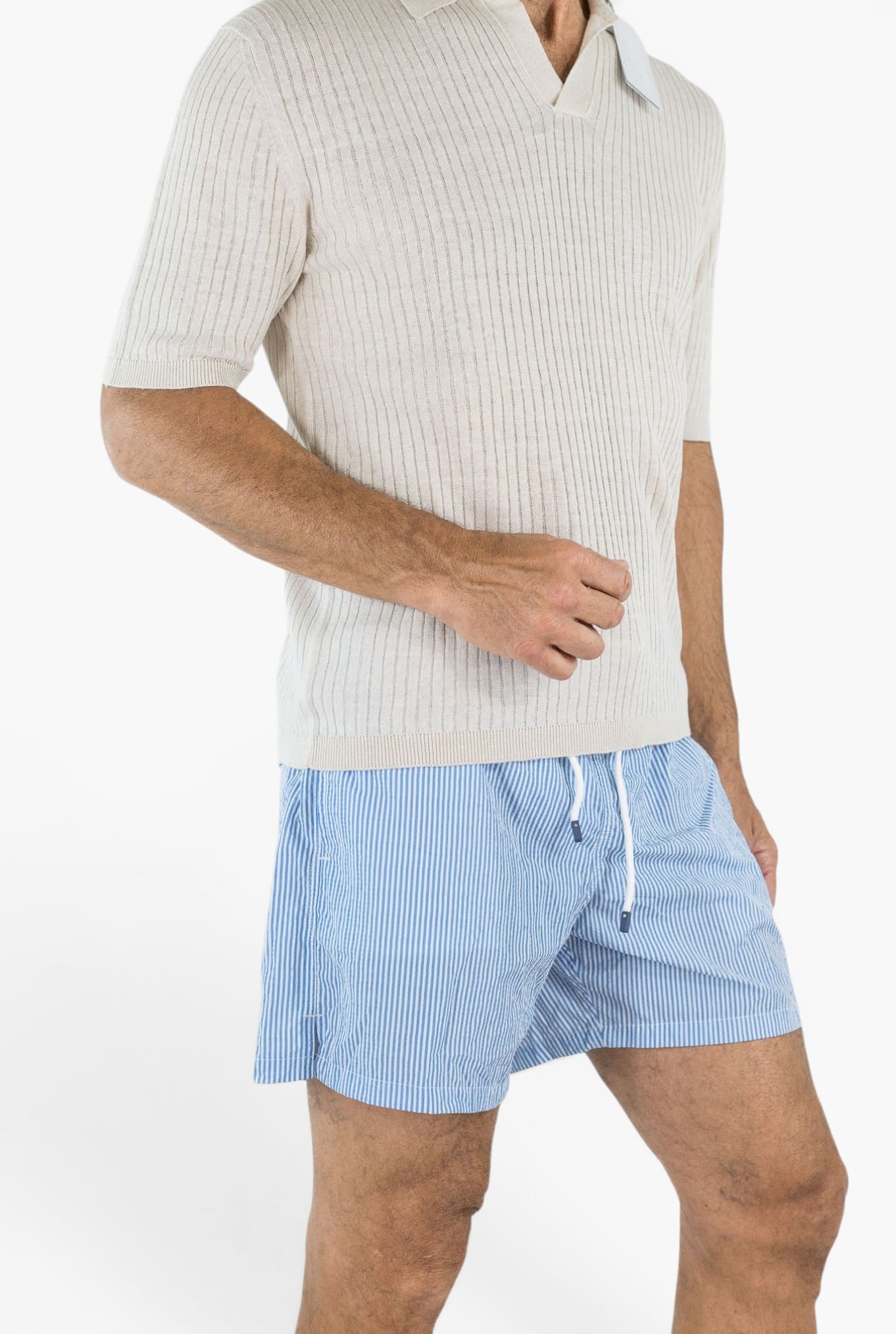 FEDELI Costume Mare "Madeira" Righe Azzurre