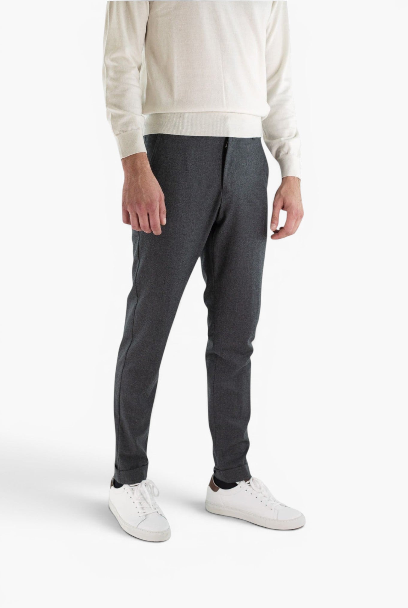 Pantaloni Cashmere "Manu" Coulisse Removibile Antracite