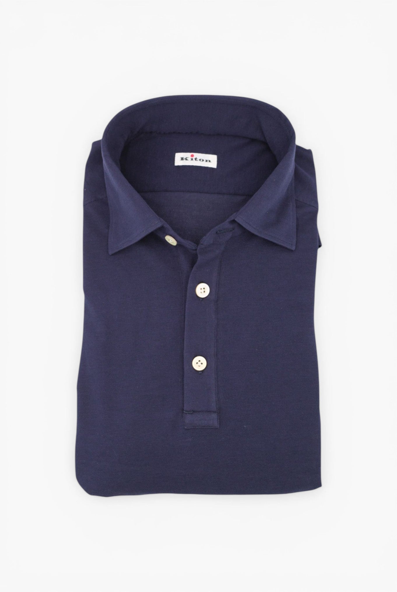 Polo Maniche Lunghe Cotone Crepe Blu Navy - Guarino Store