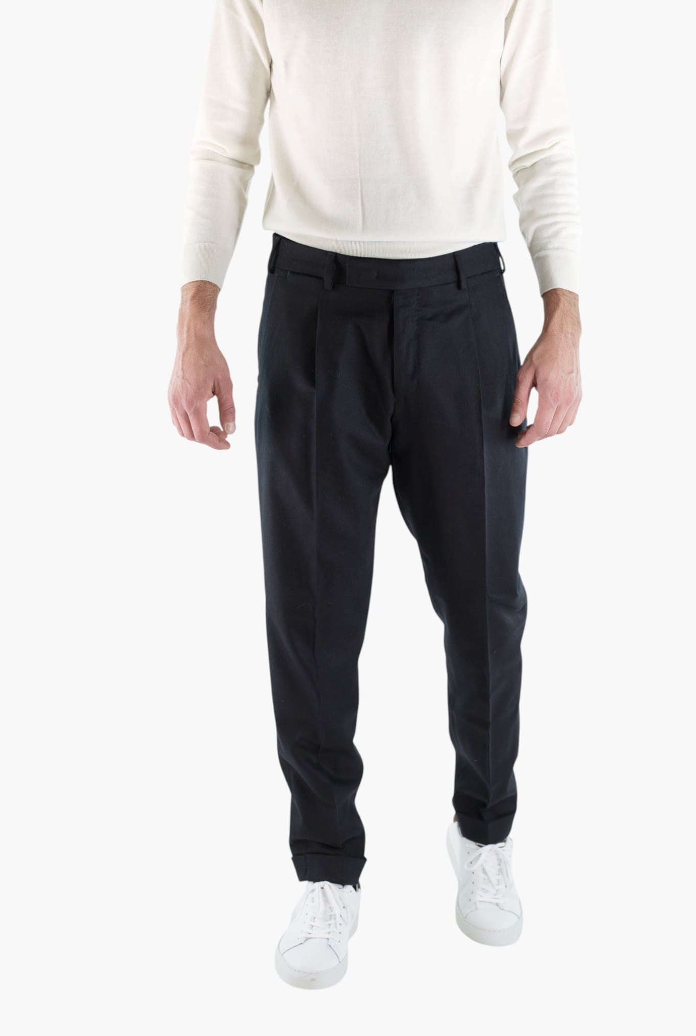 Pantaloni "Edge Rebel" Lana Cashmere Nero - Guarino Store