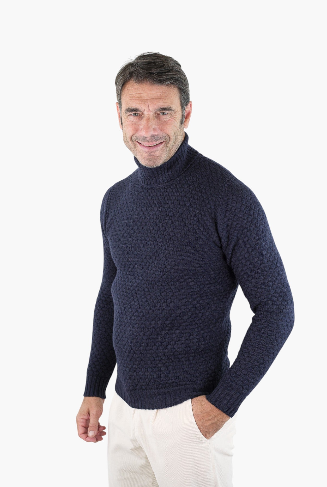 RAKKI' Dolcevita "Hubbel" Nido D'Ape Merinos Blu Navy