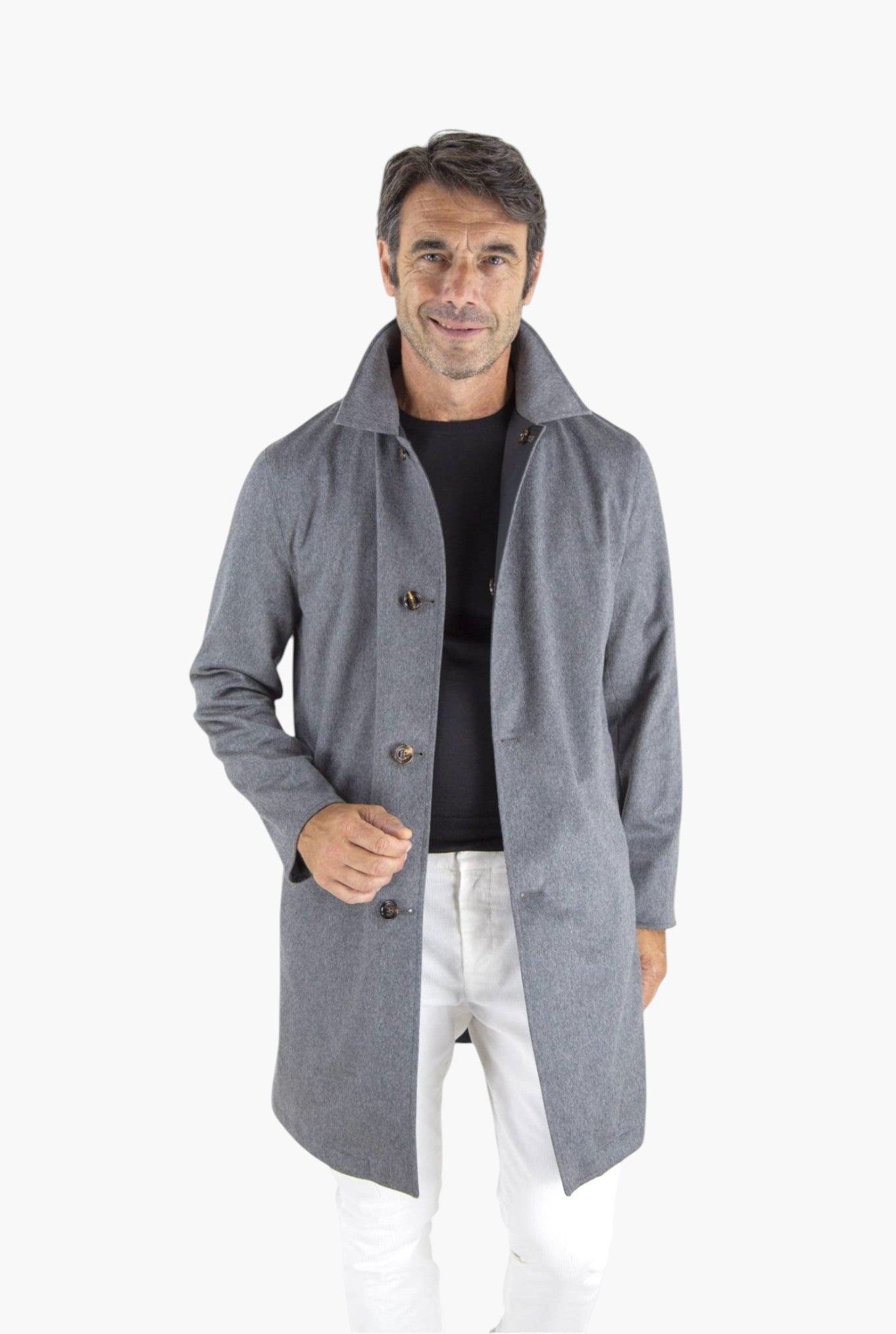 Cappotto Reversibile Cashmere Nylon Grigio/Nero
