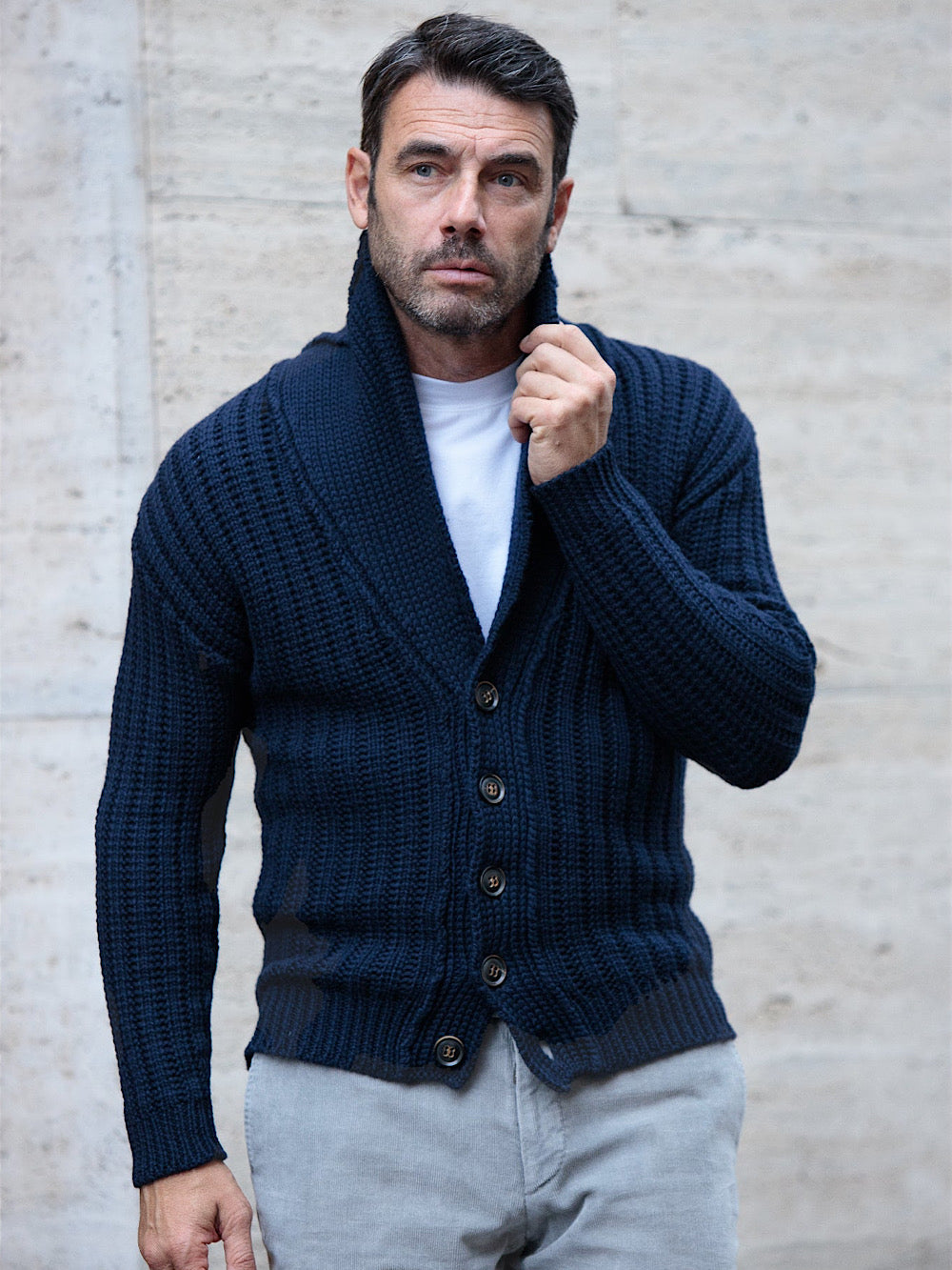 RAKKI' Steve McQueen '66 Midnight Blue Soldier Cardigan