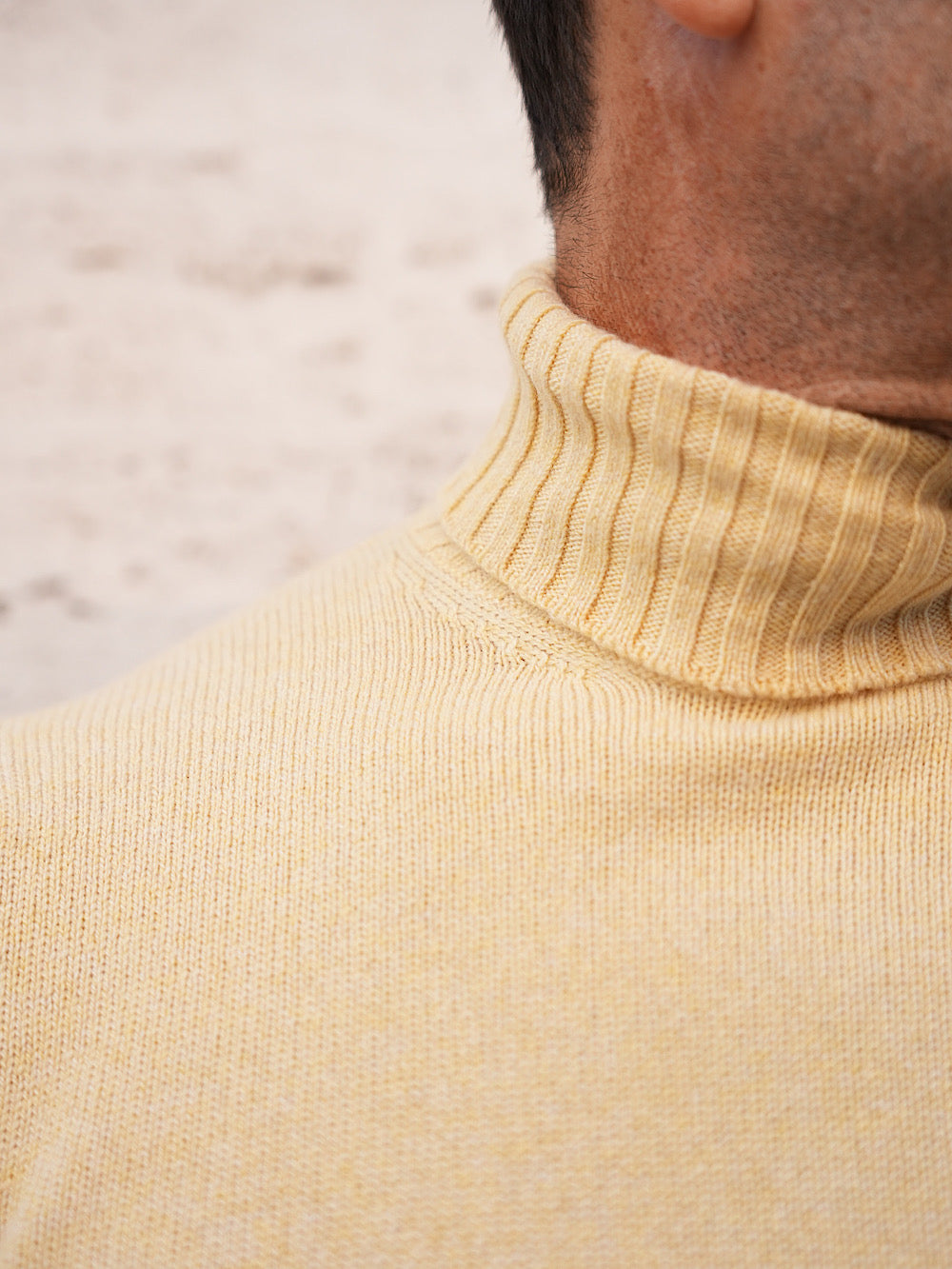 Cashmere Corsehair Turtleneck Yellow